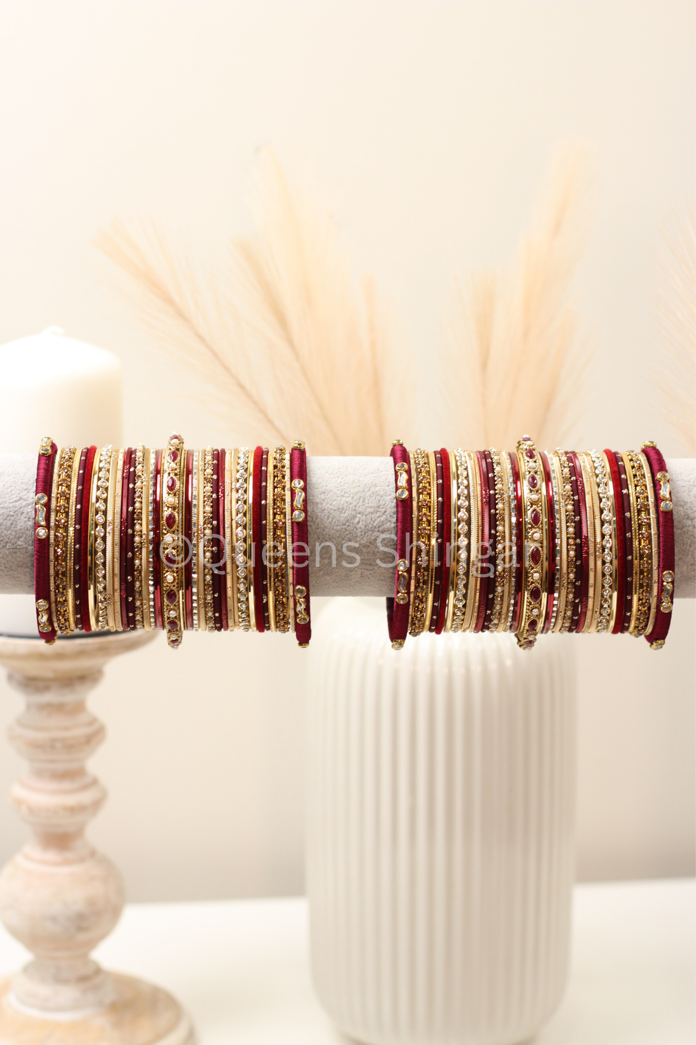 Maroon Treasure || Bangle Set