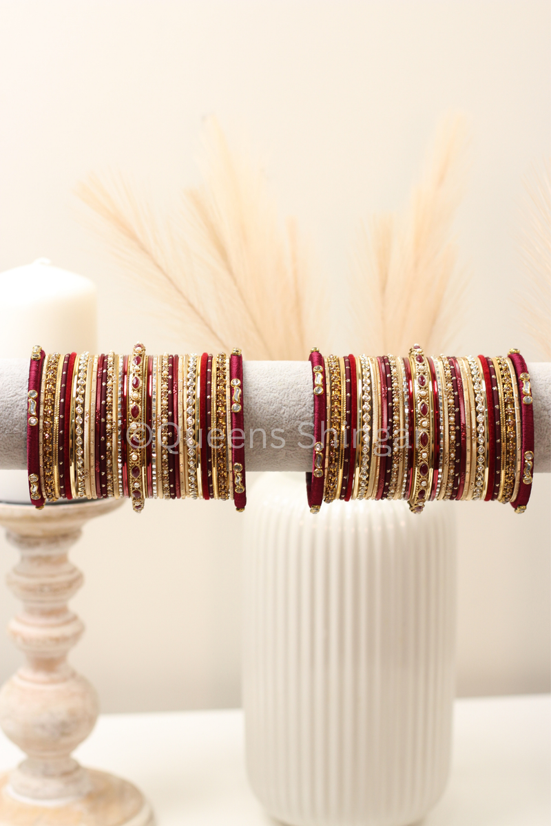 Maroon Treasure || Bangle Set