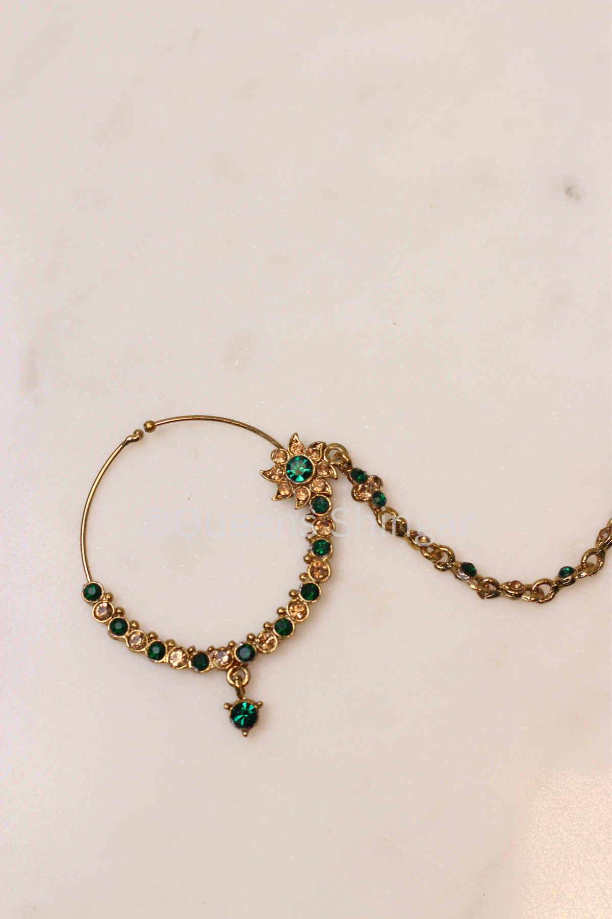 Green Gem Slide-in || Nose Ring