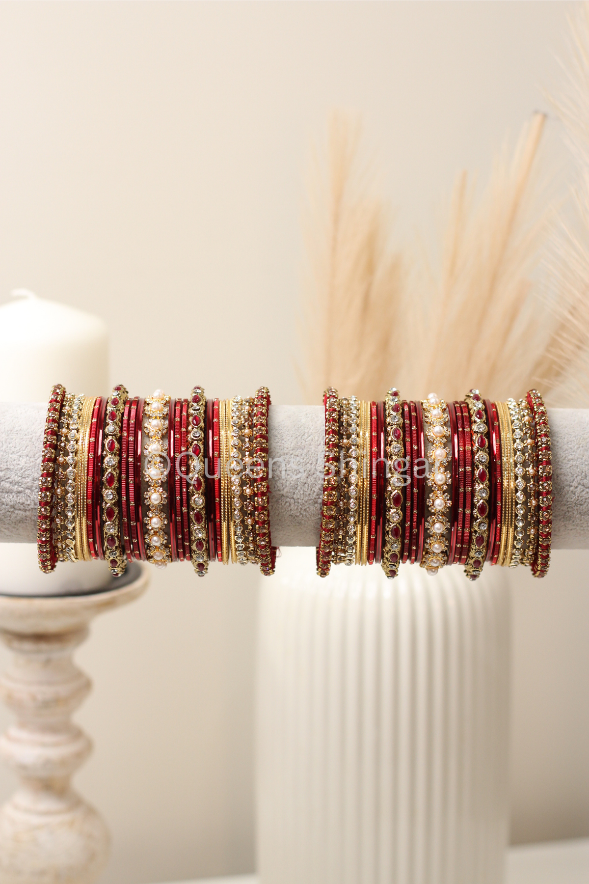 Crimson Cascade || Bangle Set