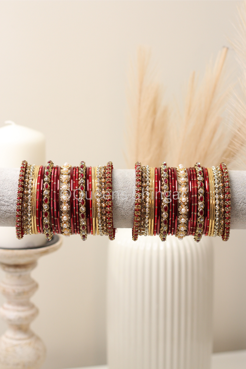 Crimson Cascade || Bangle Set