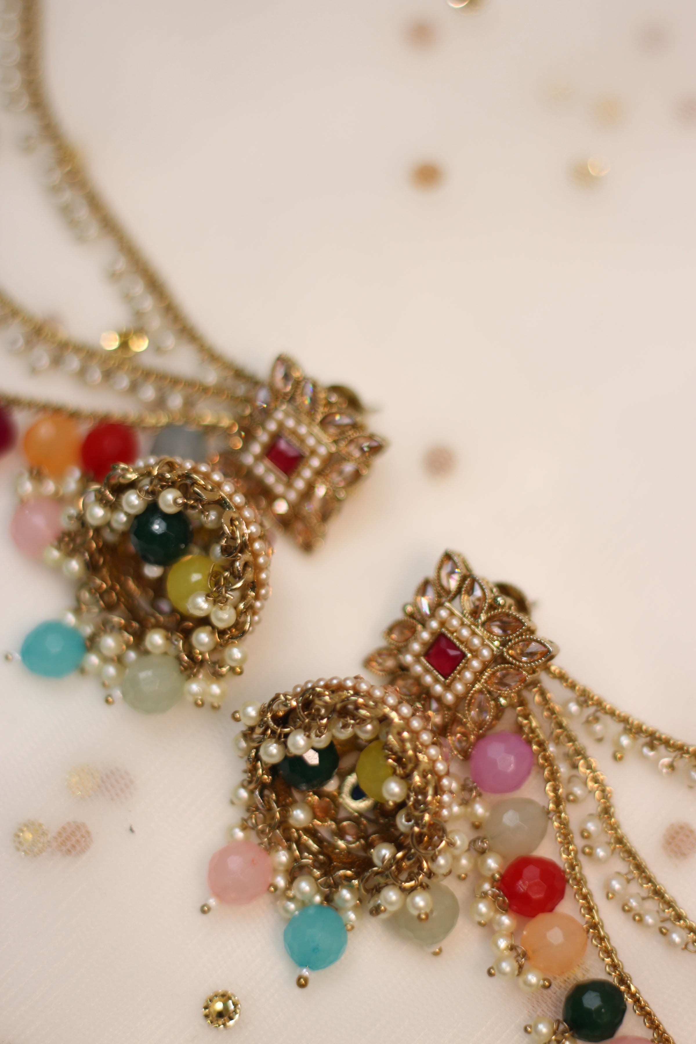 Neetu || Multicolour Earrings with Chain