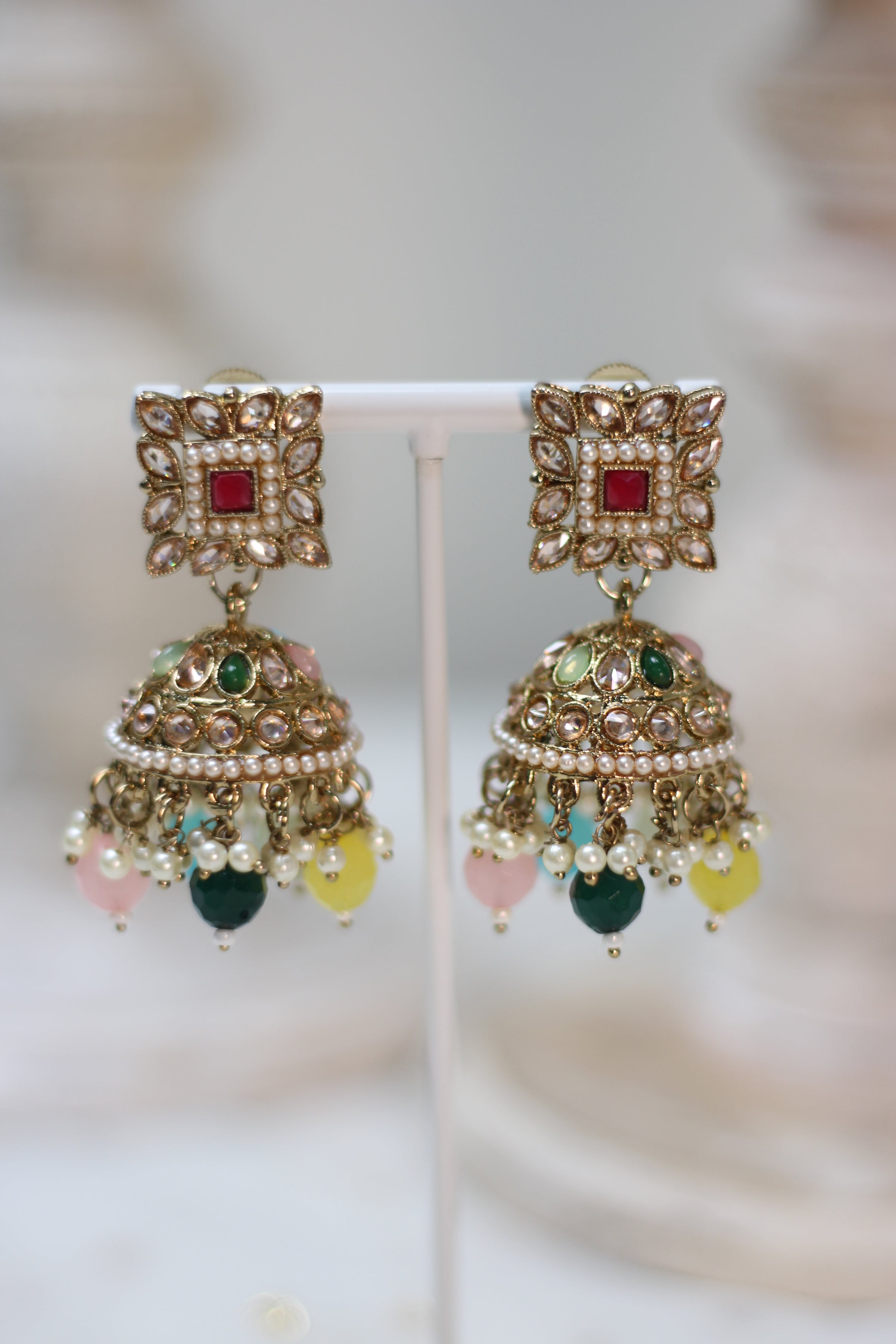 Neetu || Multicolour Earrings with Chain