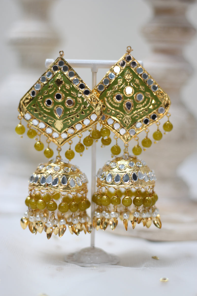 Simi || Mehandi Meenakari Earrings