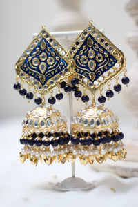 Simi || Blue Meenakari Earrings