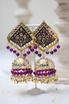 Simi || Purple Meenakari Earrings