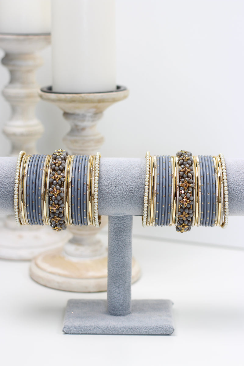 Grey Brass || Bangle Set