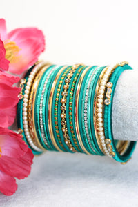 Peacock's Gold || Bangle Set