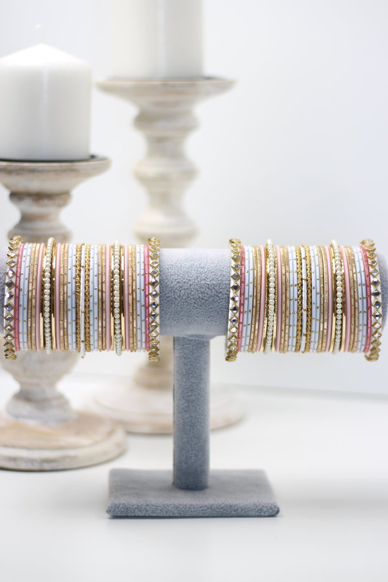 Pink/White || Bangle Set